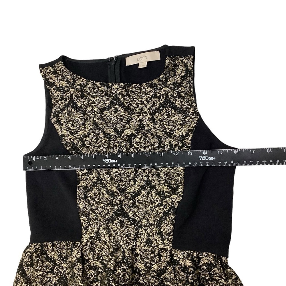 Loft Sleeveless Midi Dress Sz 2 Black Tan - Picture 5 of 8